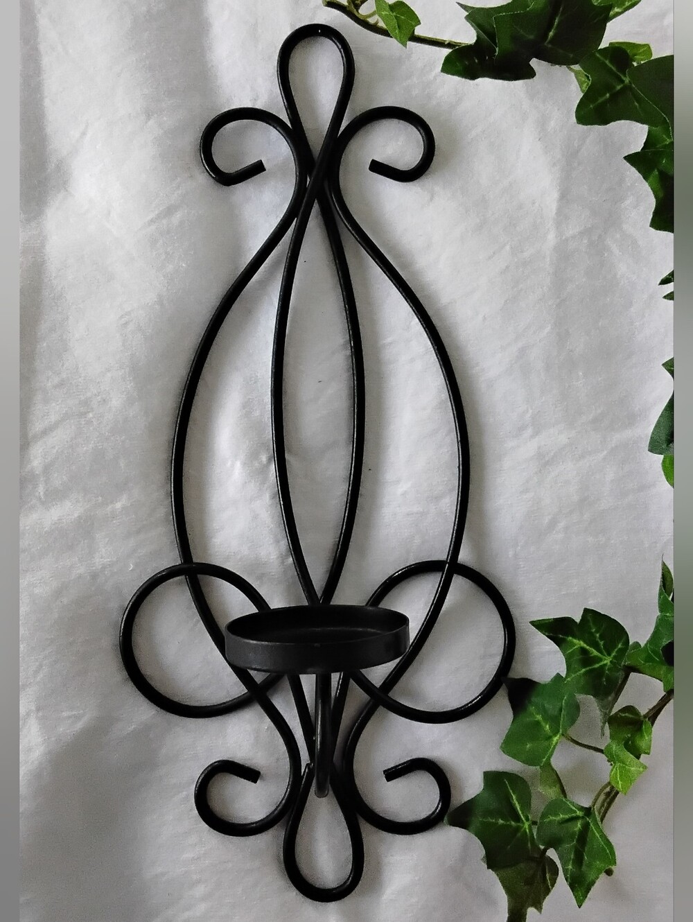 Black Metal Wall Sconce Candle Holder - Unbranded